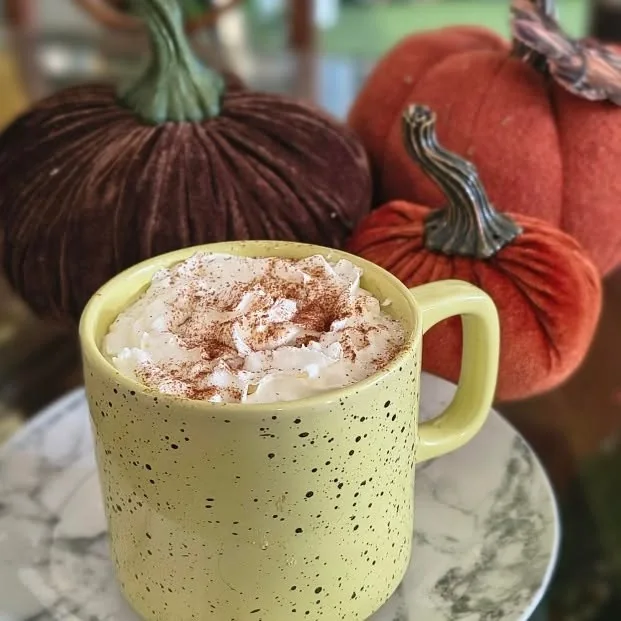 Pumpkin spice latte seasonal drink featured on the cafe’s Instagram